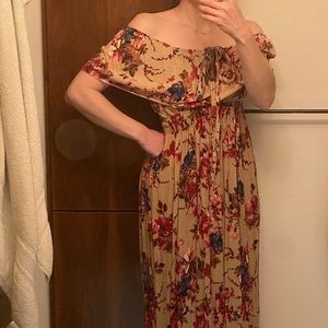 Floral maxi dress- off the shoulder